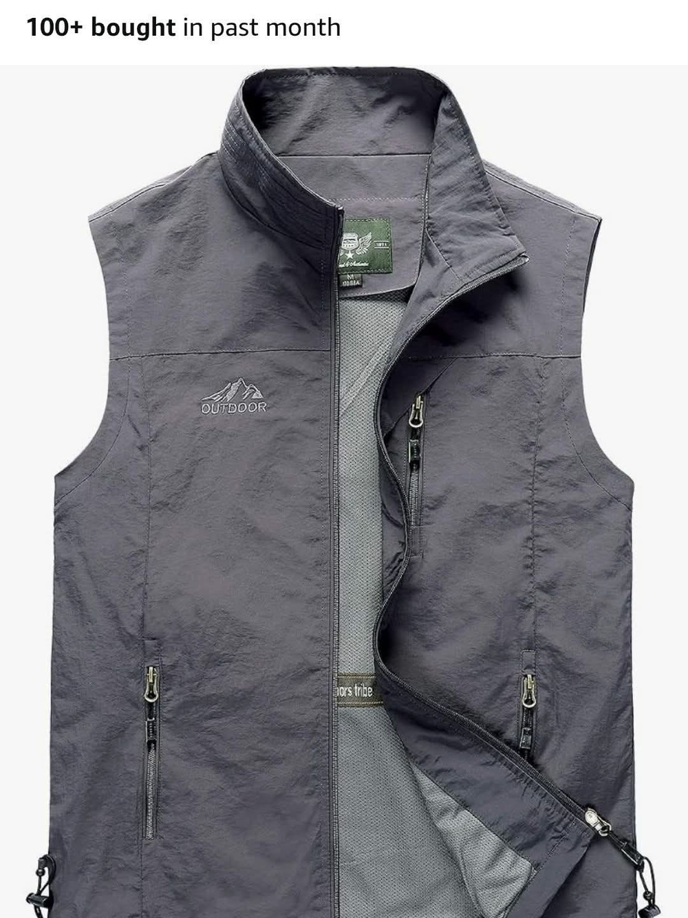 Outdoor Men's Gray Lightweight Shell Vest
